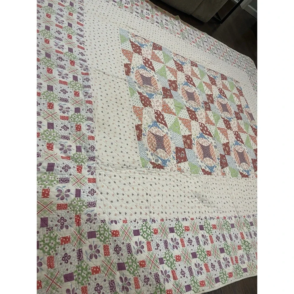 Vtg Handmade Quilt 74x86